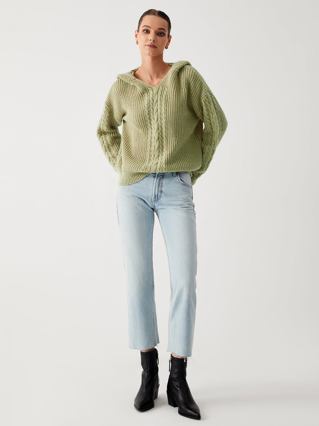 Sage Green Graceful Oversized Hoodie Kazak