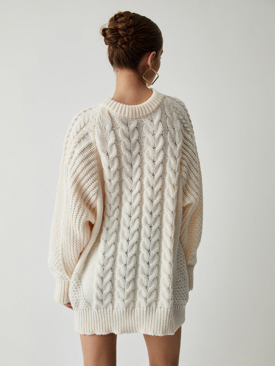 Chunky Cable Graceful Knit Oversized Kazak