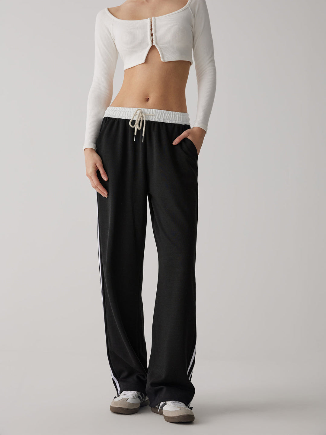 Contrast Drawstring Jogger Pantolon