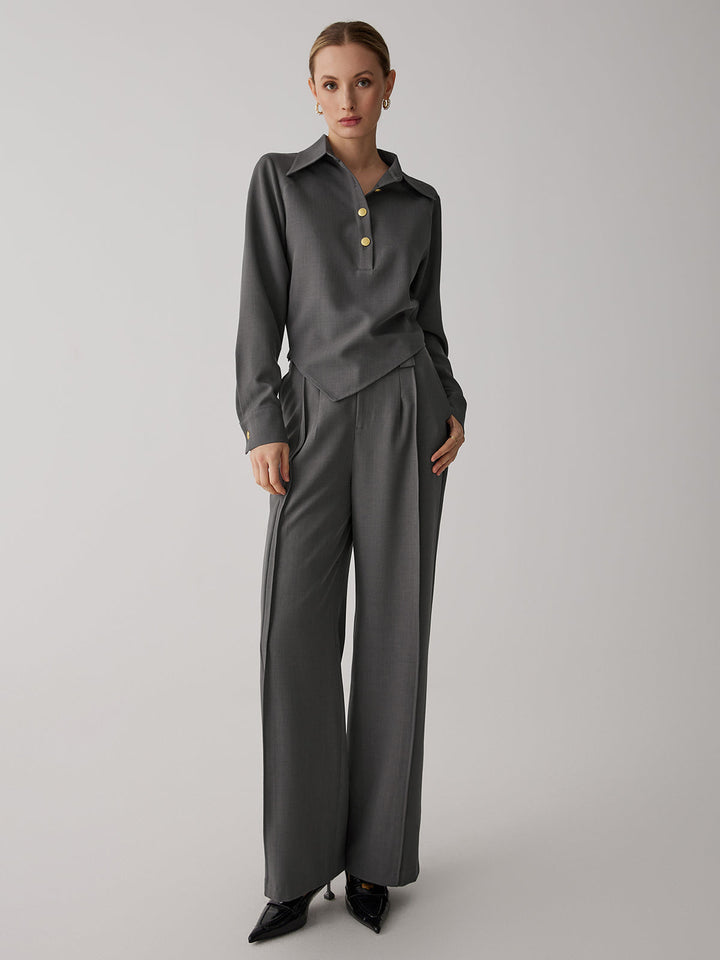 Refined Elegance Pleated Pantolon