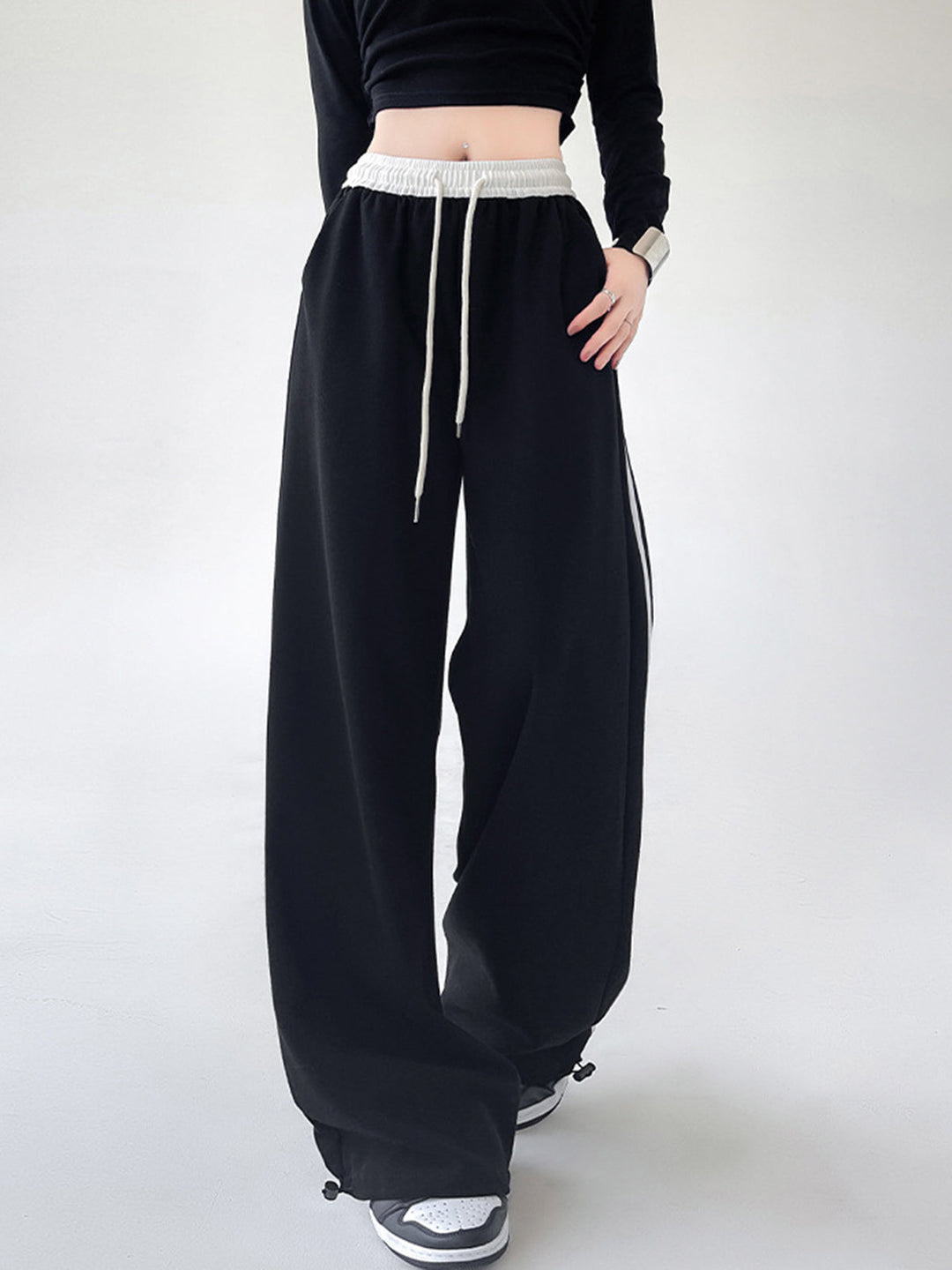 Contrast Drawstring Jogger Pantolon