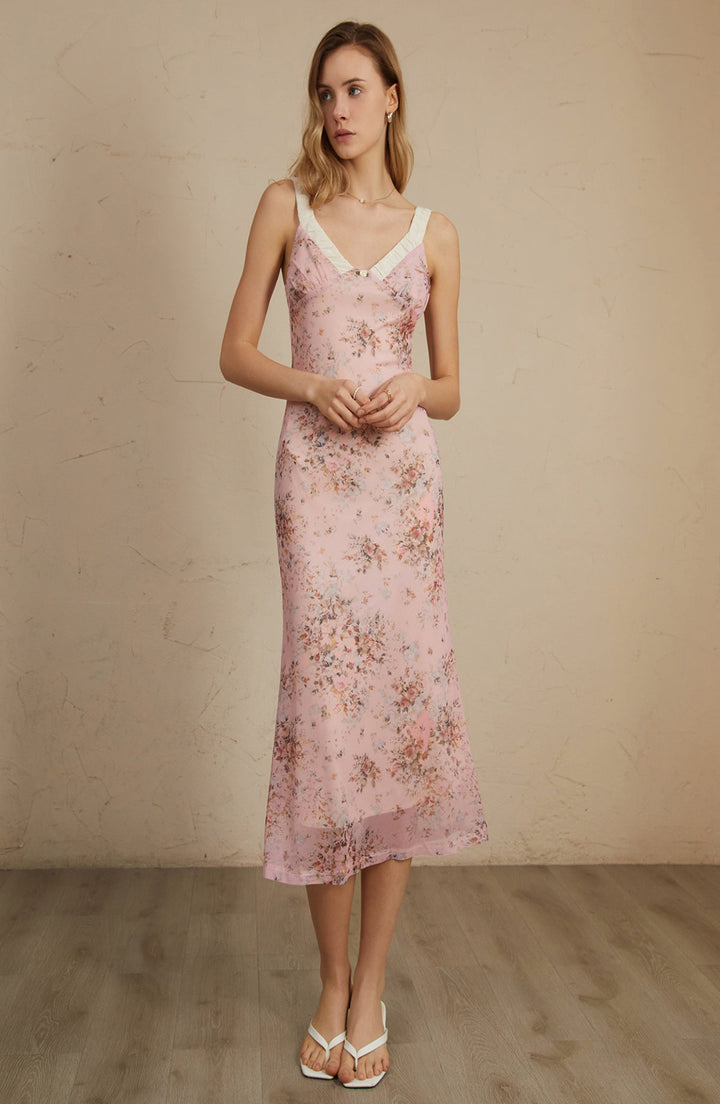 Blossom Elegance Midi Elbise