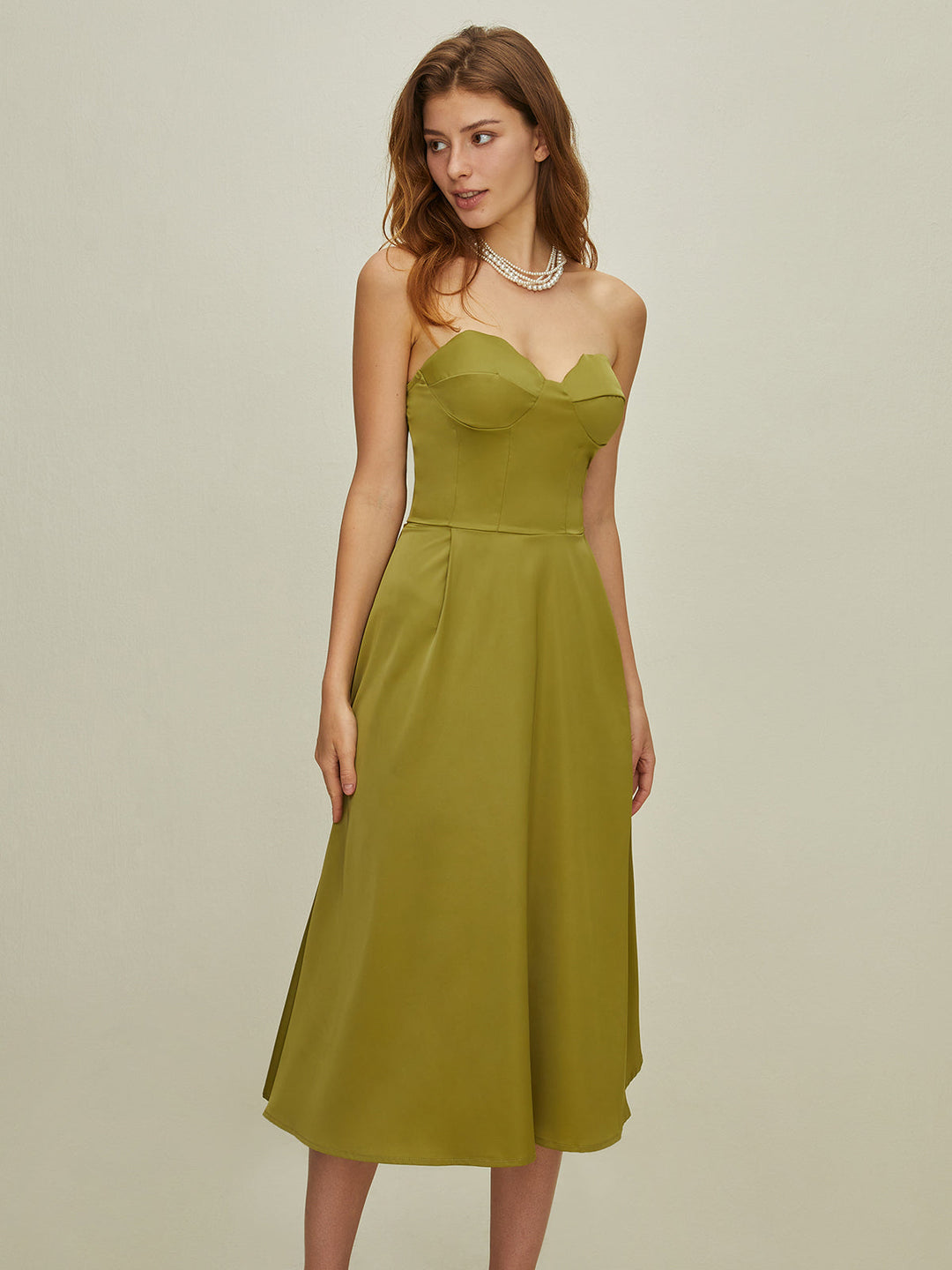 Emerald Grace Midi Elbise