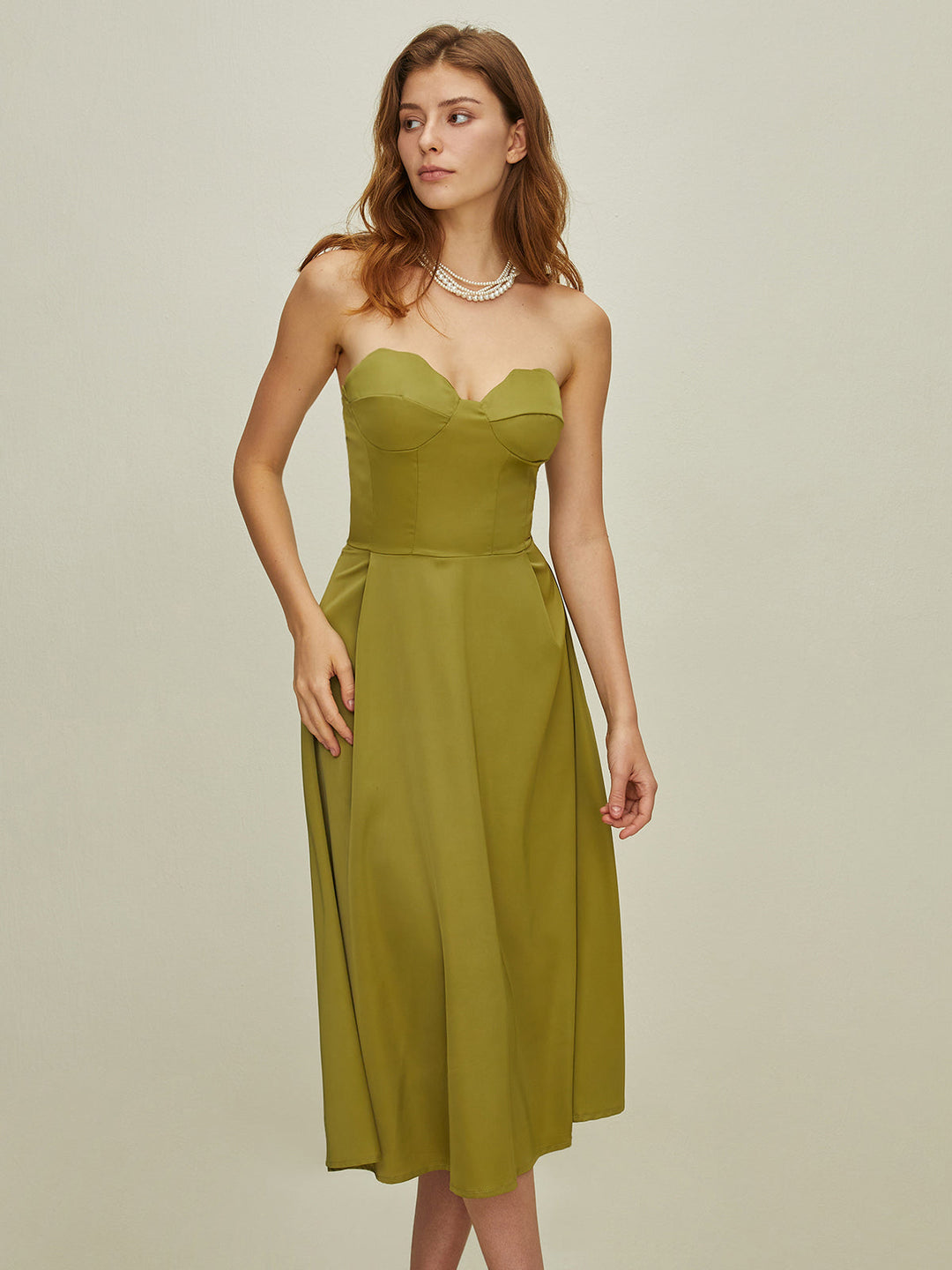 Emerald Grace Midi Elbise