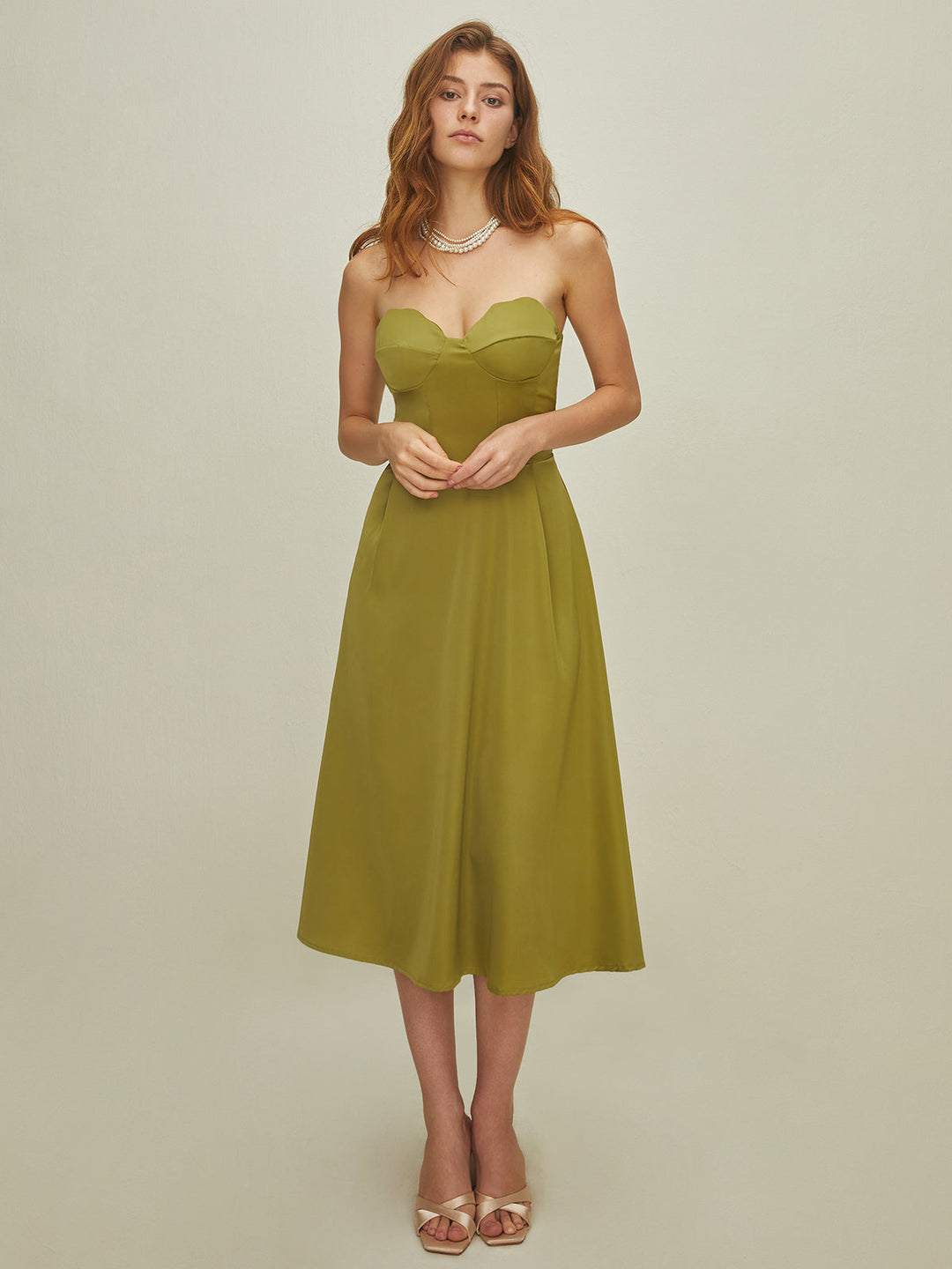 Emerald Grace Midi Elbise