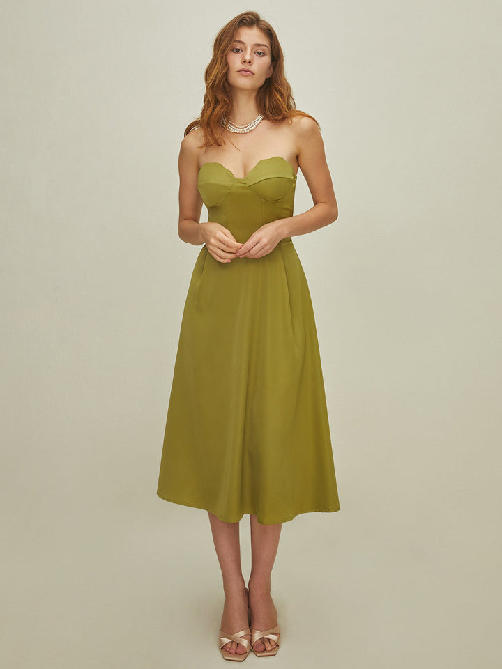 Emerald Grace Midi Elbise