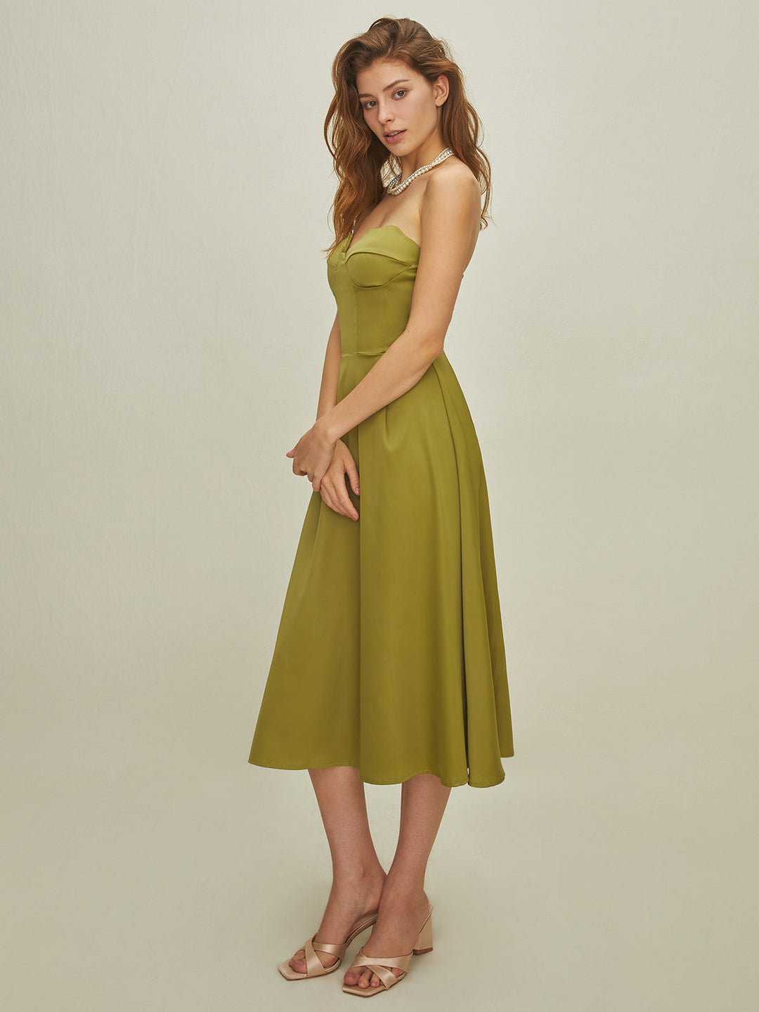 Emerald Grace Midi Elbise