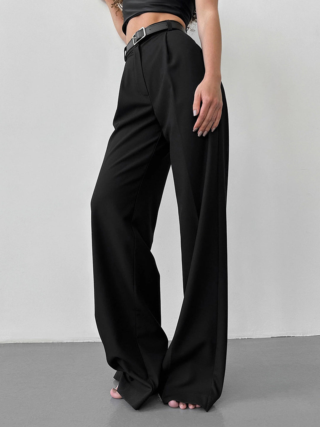 Eternal Black Wide-Leg Pantolon