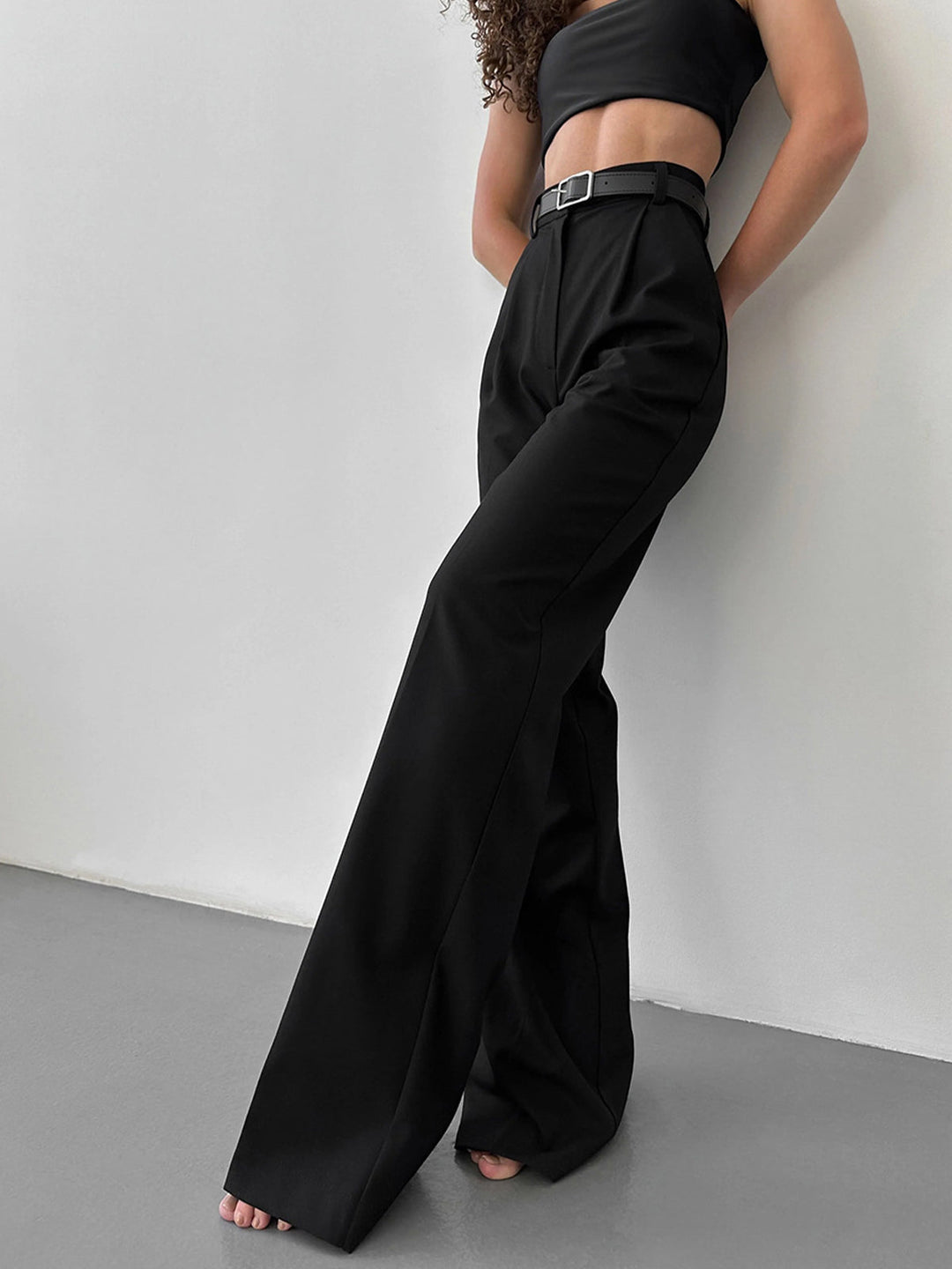 Eternal Black Wide-Leg Pantolon