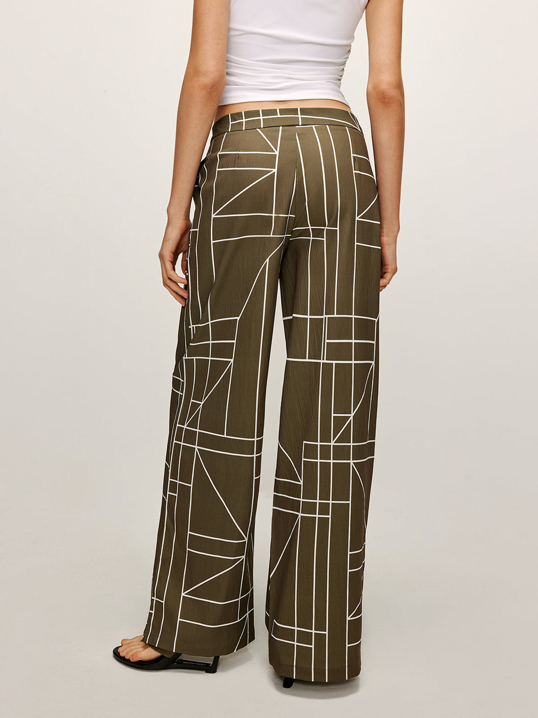 Urban Geometric Wide-Leg Pantolon