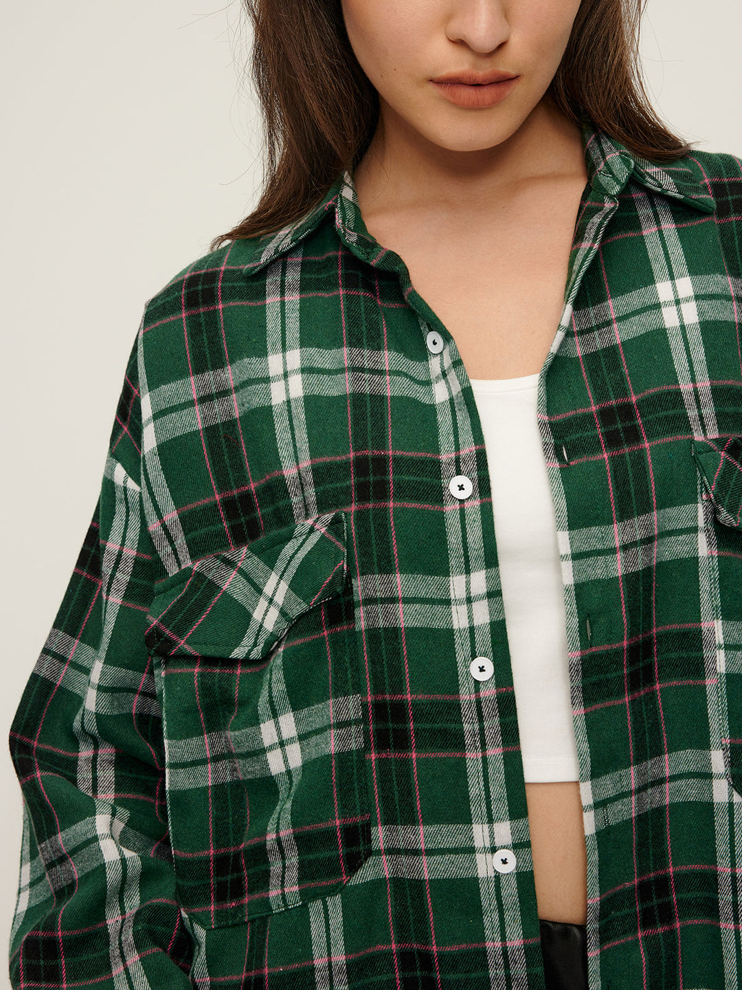 Emerald Plaid Oversize Gömlek