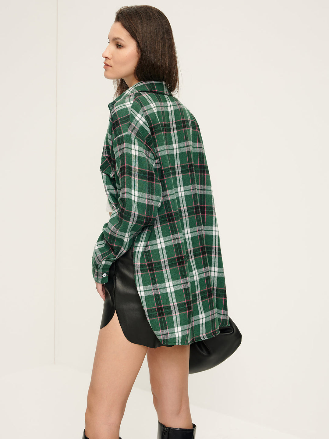 Emerald Plaid Oversize Gömlek