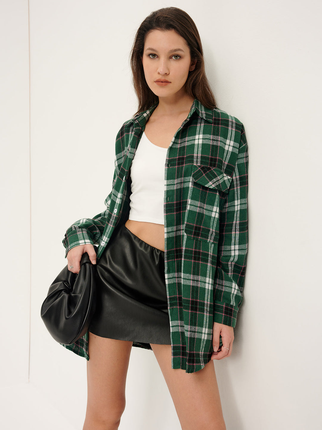 Emerald Plaid Oversize Gömlek