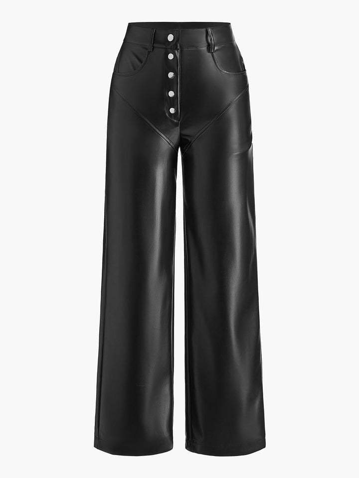 Bold Luxe Leather Pantolon