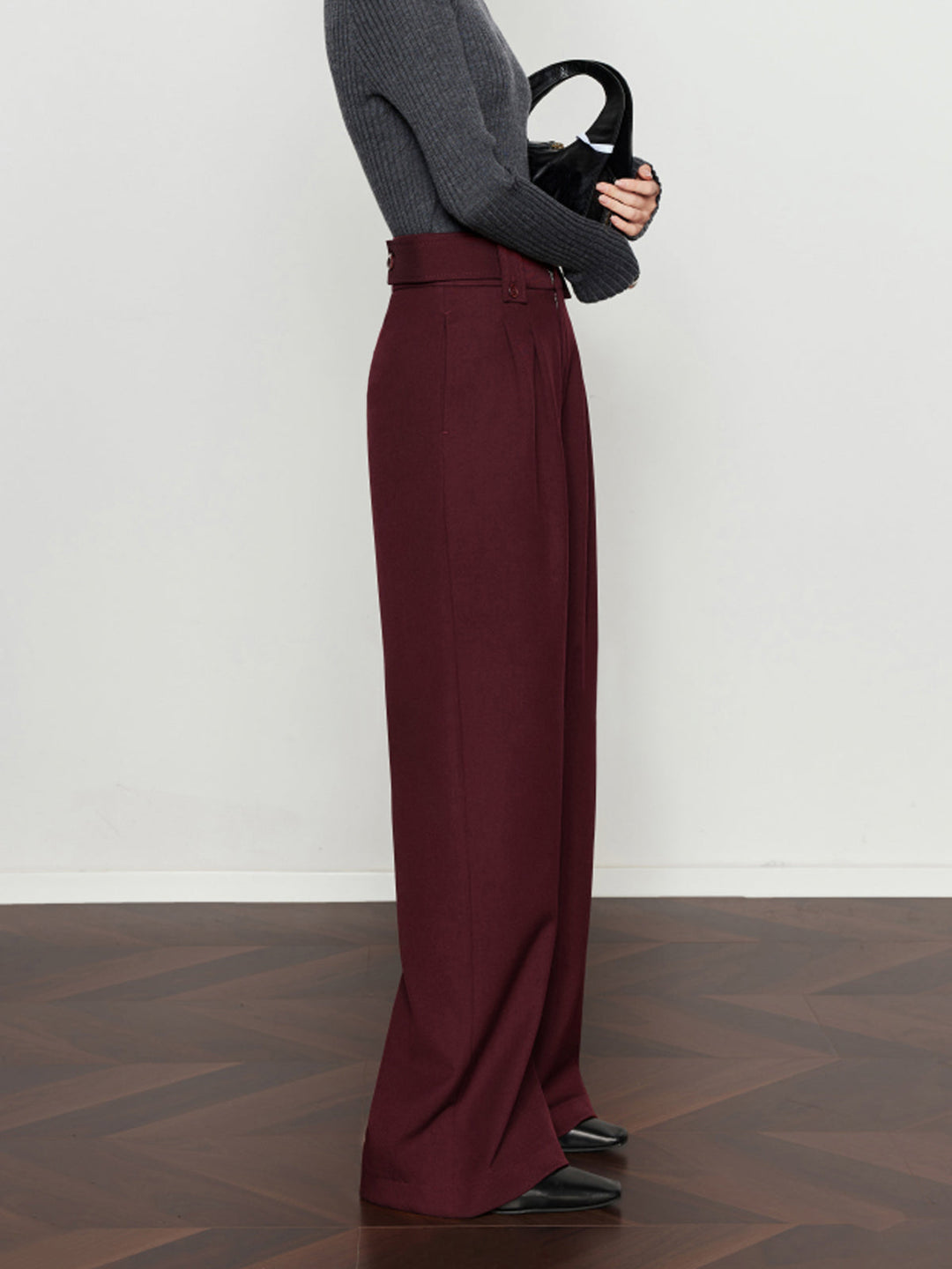 Burgundy Elegance Bol Kesim Pantolon