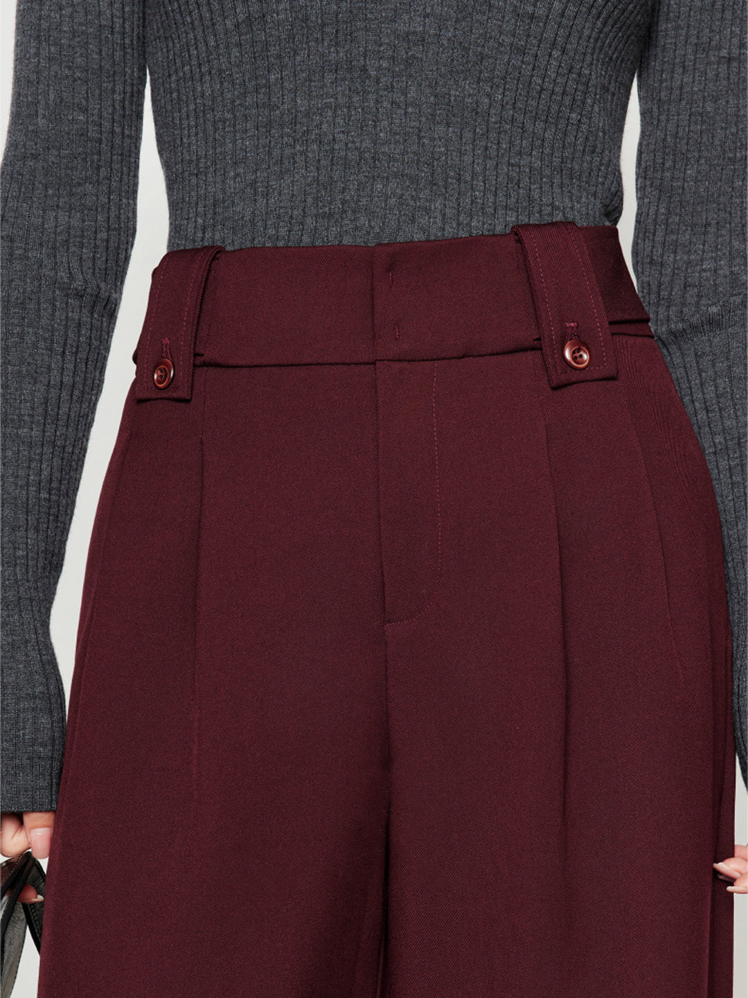 Burgundy Elegance Bol Kesim Pantolon