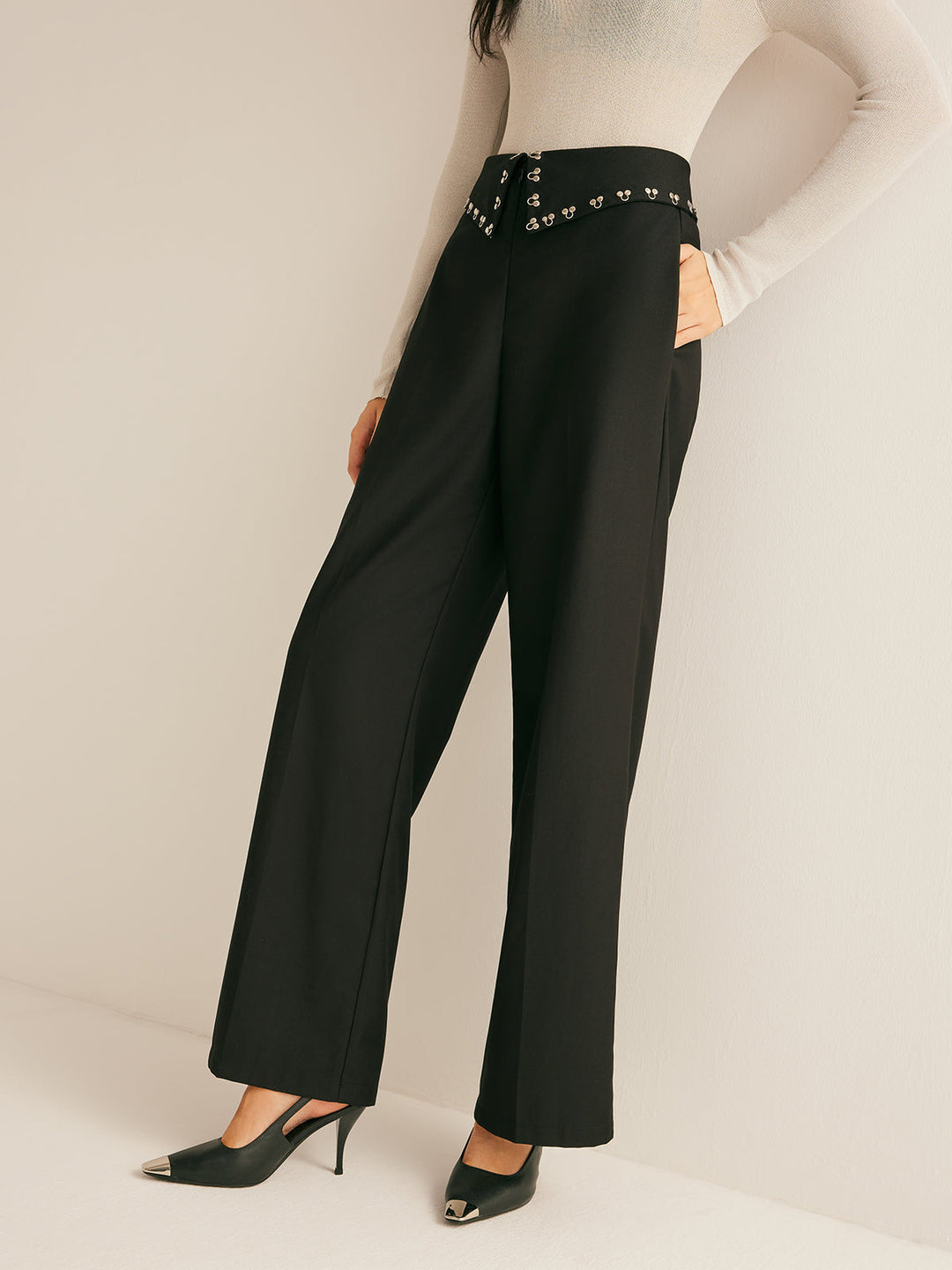 Black Pearl Wide-Leg Pantolon