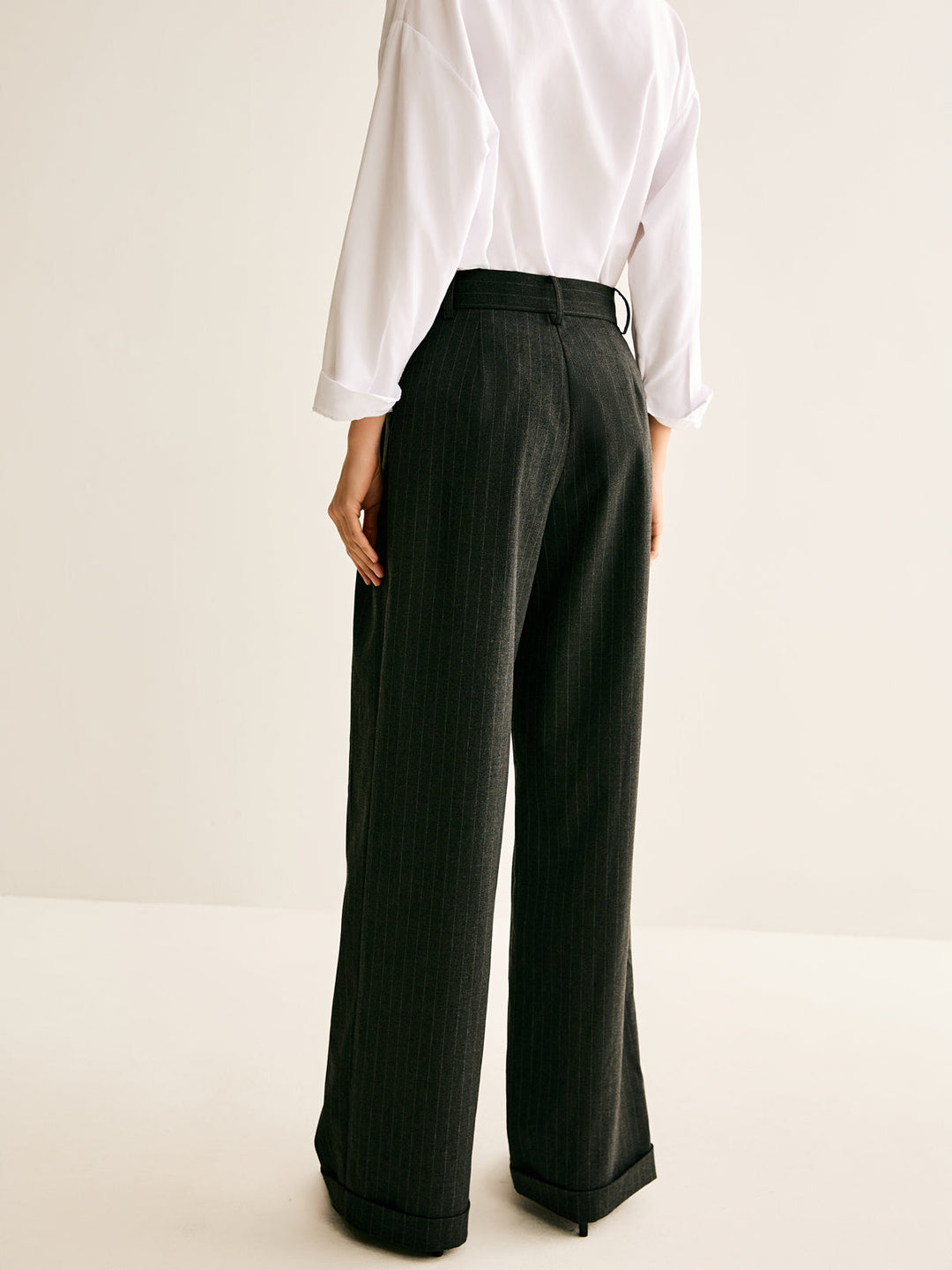 Timeless Stripe Wide-Leg Pantolon