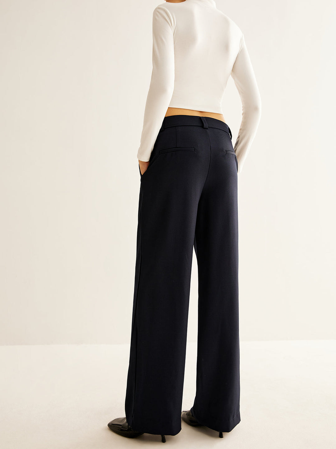 Zipper Edge Wide-Leg Pantolon