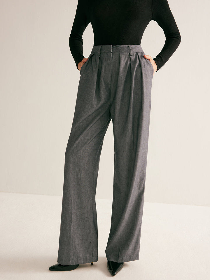 Classic Charm Wide-Leg Pantolon