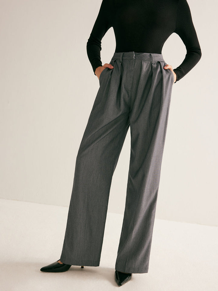 Classic Charm Wide-Leg Pantolon