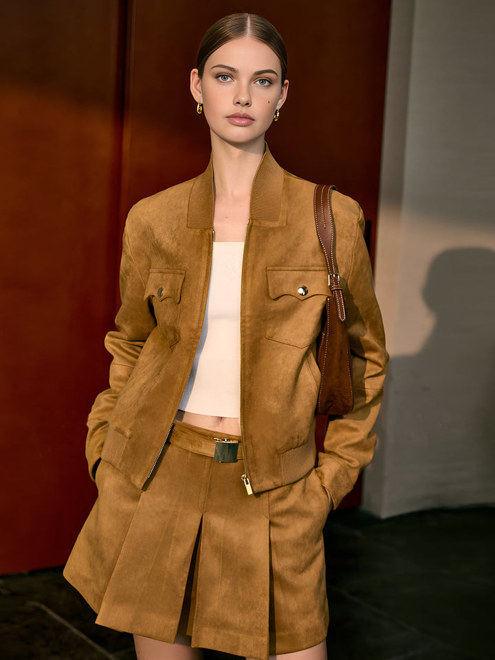 Golden Glow Suede Jacket