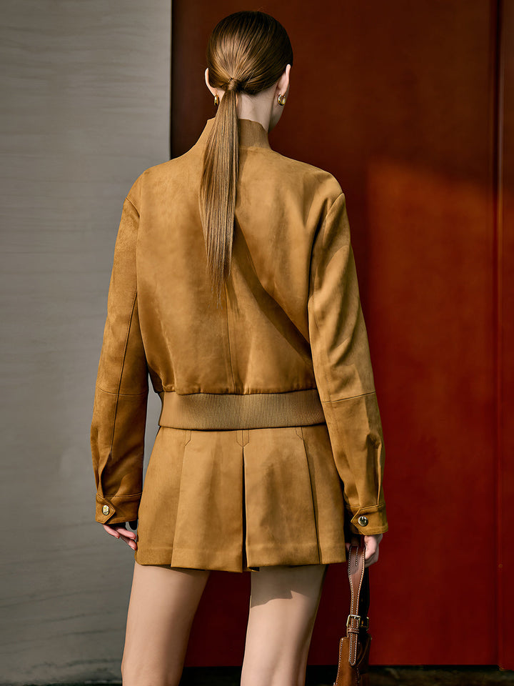 Golden Glow Suede Jacket