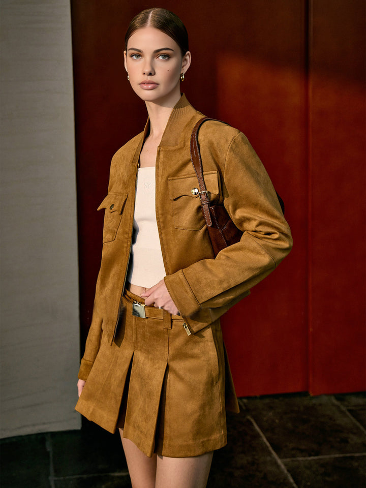 Golden Glow Suede Jacket