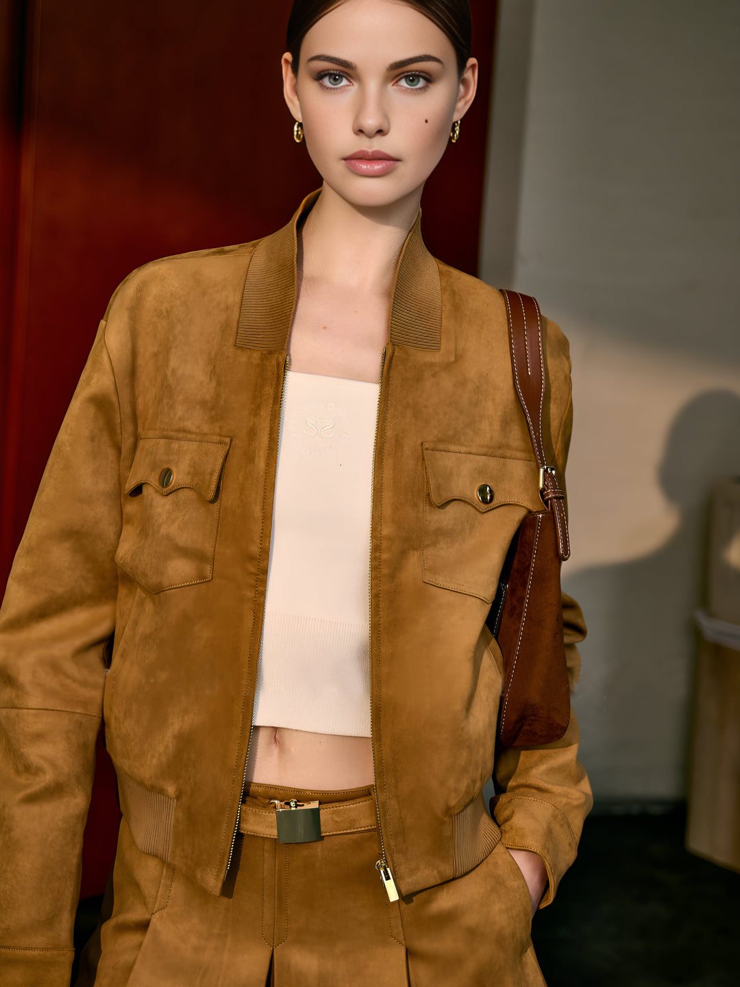 Golden Glow Suede Jacket