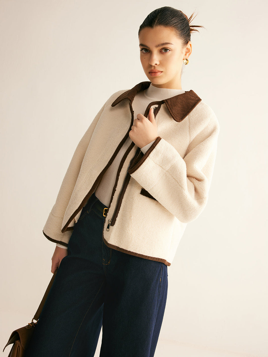 Cozy Contrast Wool Jacket