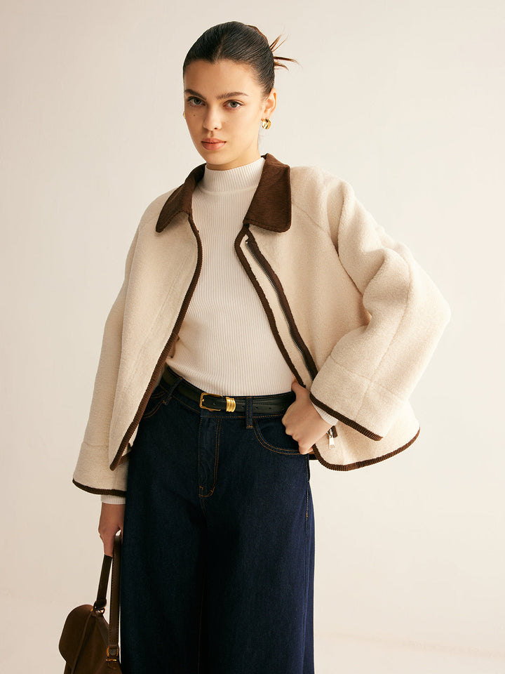 Cozy Contrast Wool Jacket