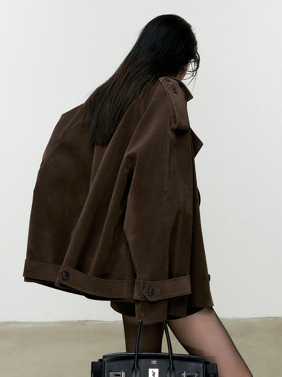 Velvet Mocha Oversize Coat