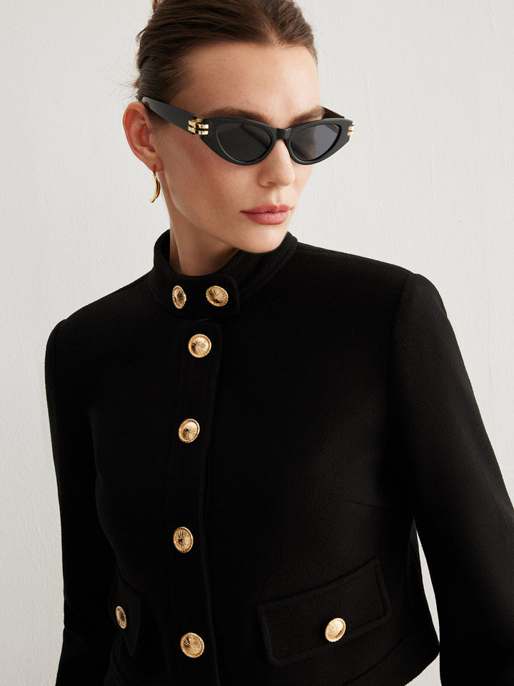 Eternal Noir Gold Button Blazer