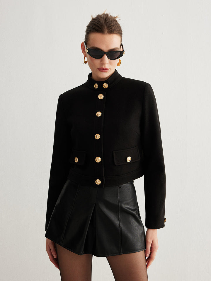 Eternal Noir Gold Button Blazer