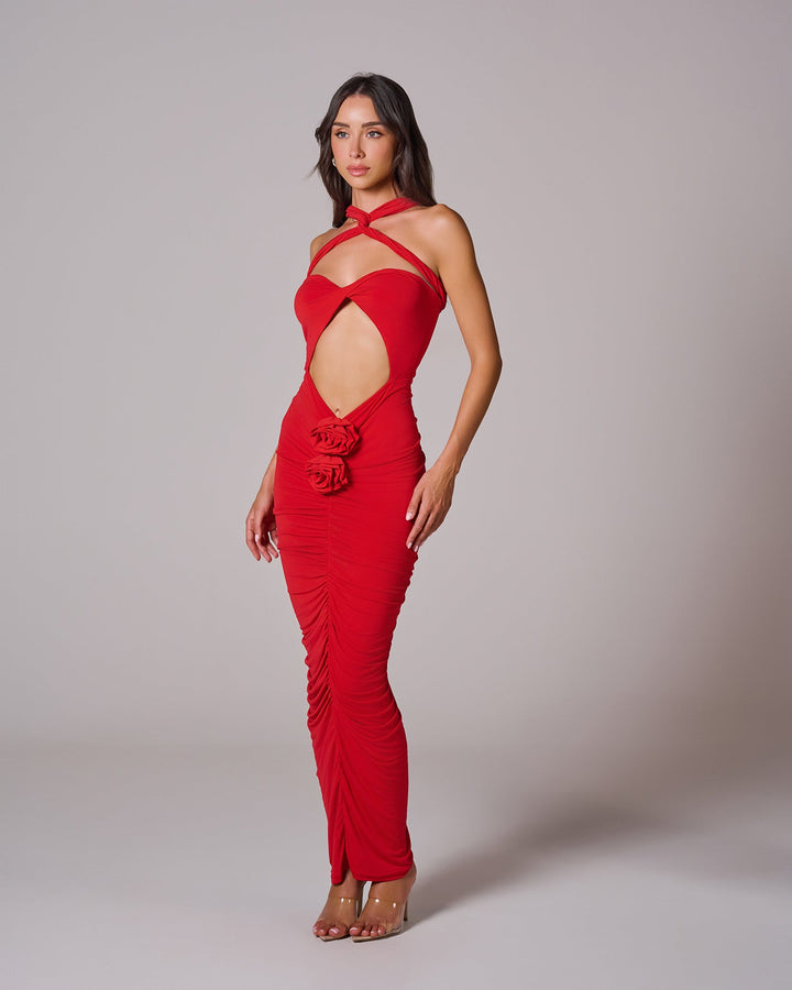 UNEXPECTED MISTRESS Draped Maxi Elbise