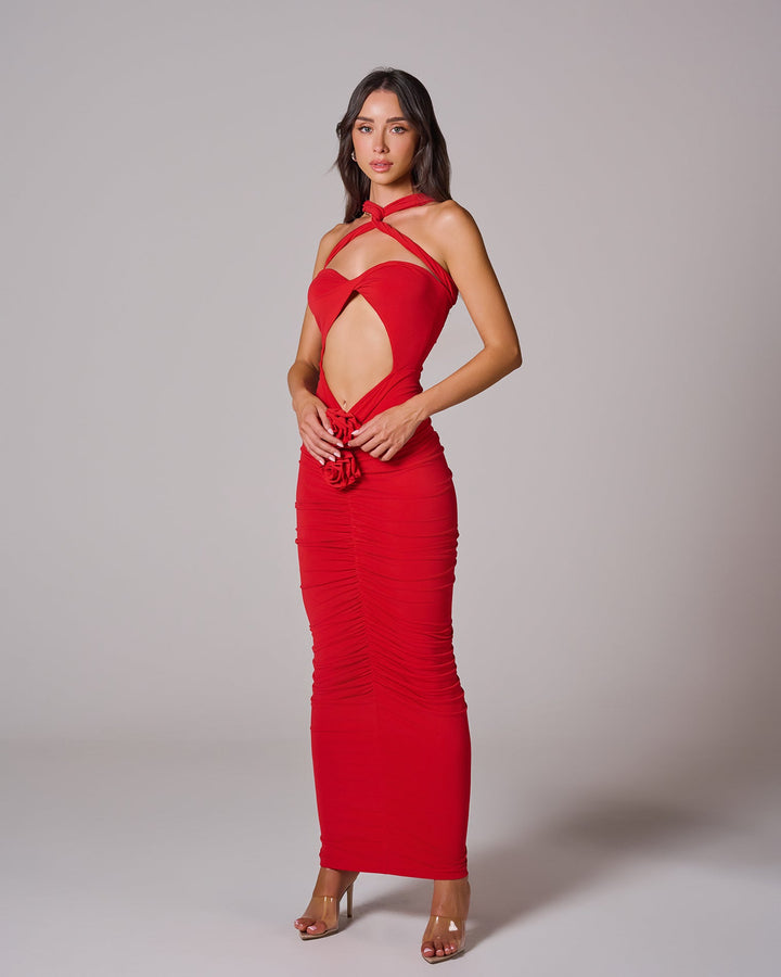 UNEXPECTED MISTRESS Draped Maxi Elbise