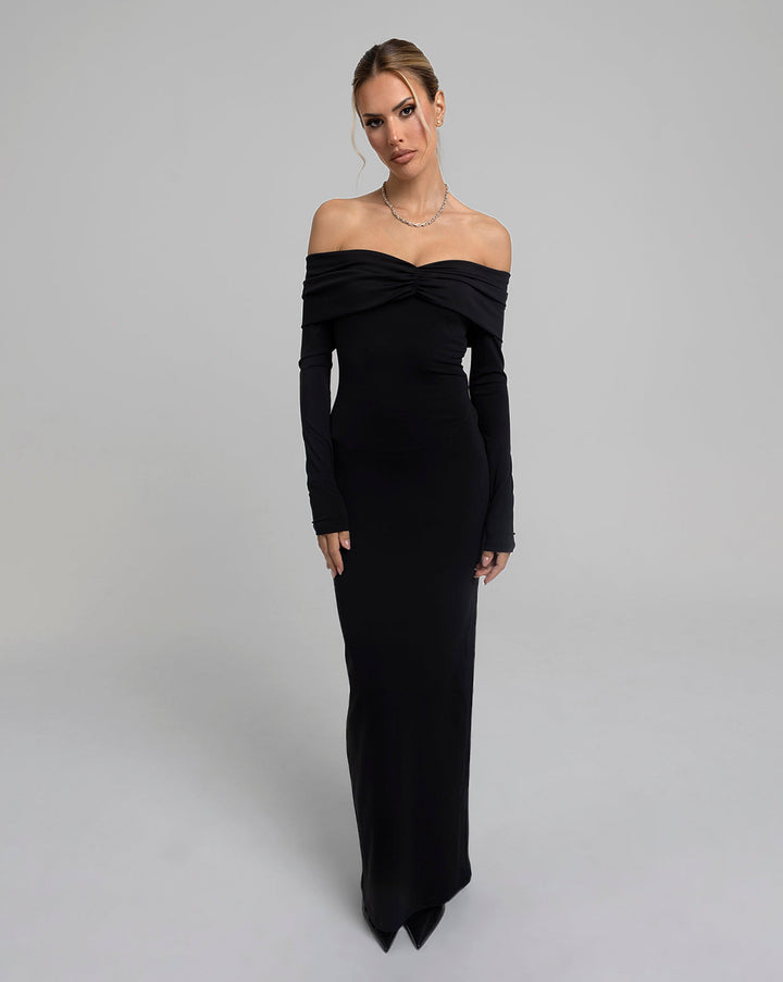 CEO Off-Shoulder Maxi Elbise