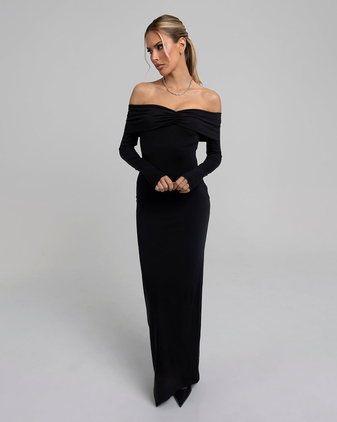 CEO Off-Shoulder Maxi Elbise