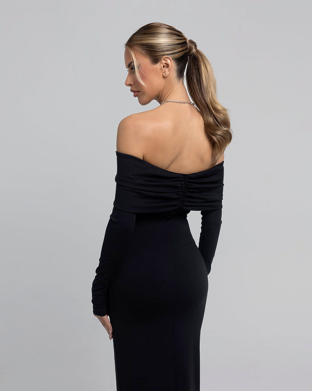 CEO Off-Shoulder Maxi Elbise