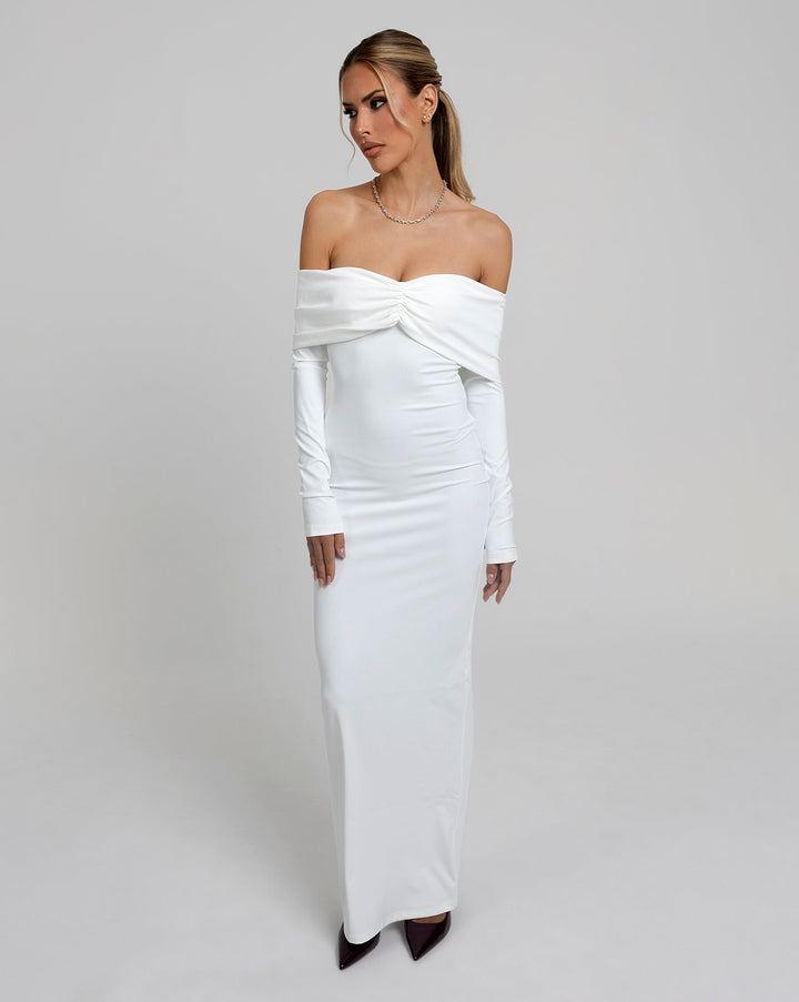 CEO Off-Shoulder Maxi Elbise