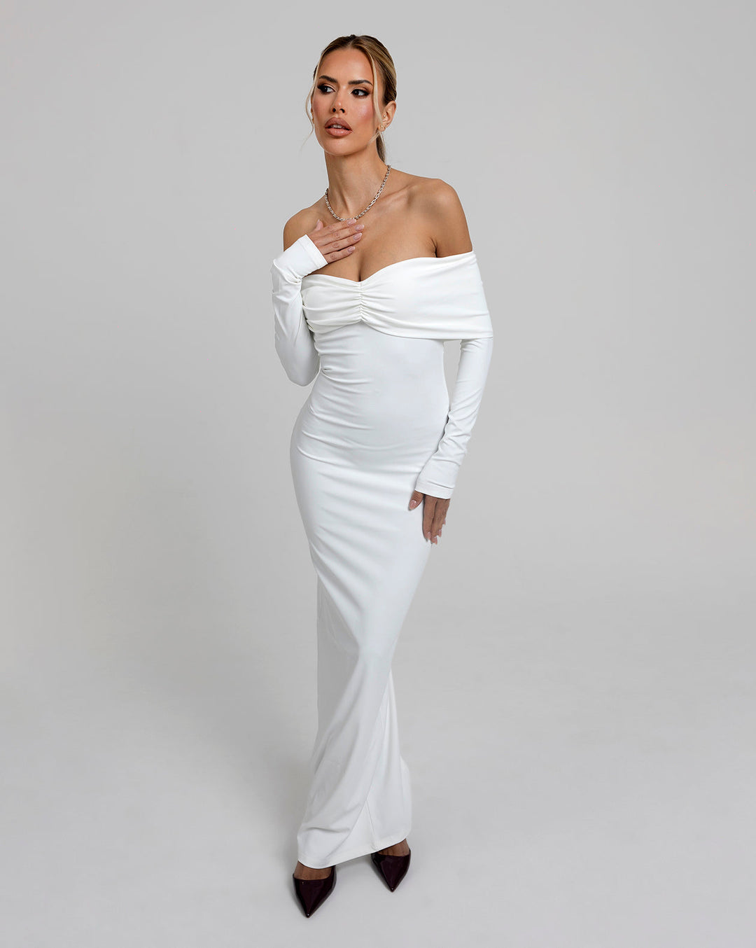 CEO Off-Shoulder Maxi Elbise