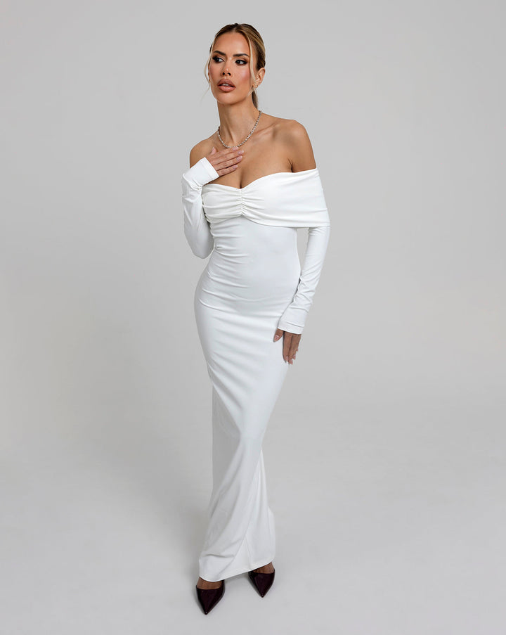 CEO Off-Shoulder Maxi Elbise