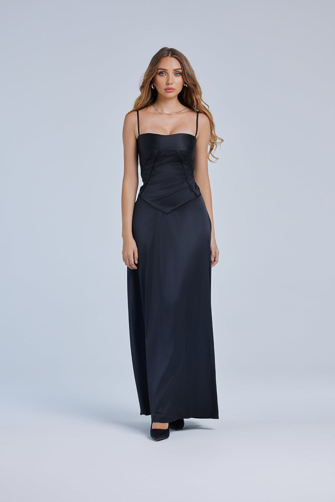 CINDY Lace Up Maxi Elbise