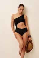 Asymmetric Black Swimsuit