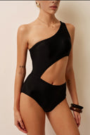 Asymmetric Black Swimsuit