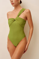 Asymmetrical Green Swimsuit
