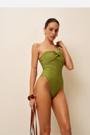 Asymmetrical Green Swimsuit