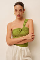 Asymmetrical Green Swimsuit