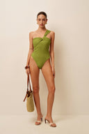 Asymmetrical Green Swimsuit