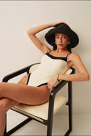 Elegant Two-Tone Swimsuit